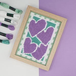 Canevas FUKURI timbre cours-needlepoint hearts