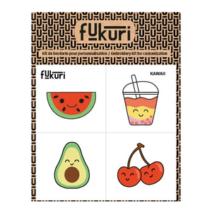 20049-Broderie-Fukuri-planche-a-broder-fruits kawaii-japon-pastèque-cerises-avocat-bubble tea