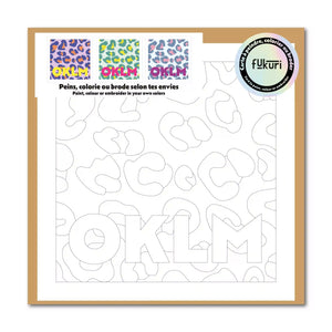Carte créative - à peindre, colorier ou broder - OKLM (Au calme)
