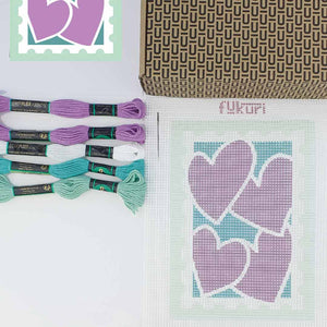 Needlepoint Kit - Stamp hearts