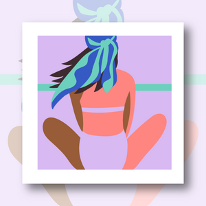 Fukuri-kit canevas femme océan foulard-needlelpoint kit woman ocean