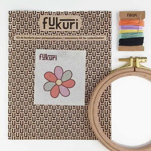 20037-Broderie-Fukuri-Kit-broderie-fleur-multico-kit-complet- broderie débutant facile
