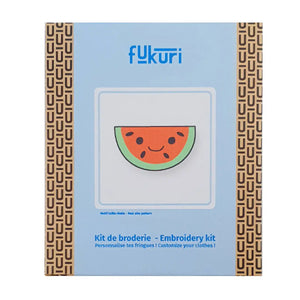 20043-Broderie-Fukuri-kit-broderie-pasteque-complet-packaging-broderie débutant kawaii watermelon embroidery