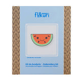 20043-Broderie-Fukuri-kit-broderie-pasteque-complet-packaging-broderie débutant kawaii watermelon embroidery