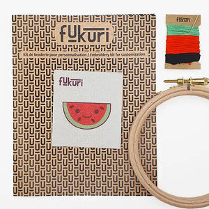 20043-Broderie-Fukuri-kit-broderie-pasteque-complet-broderie débutant kawaii watermelon embroidery