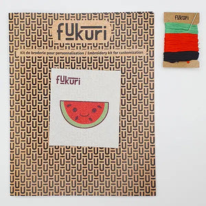 20043-Broderie-Fukuri-kit-broderie-pasteque-ss-cercle-broderie débutant kawaii watermelon embroidery