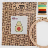 Fukuri-kit broderie-avocat kawaii-broderie moderne-broderie débutant-kit complet