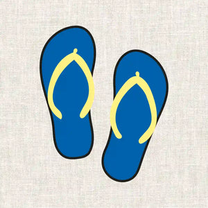 Illustration tongs pour le kit broderie Fukuri accessible aux débutants.