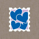 Embroidery kit - Stamp Hearts Blue