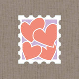Embroidery kit - Stamp Hearts Coral