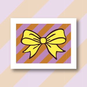 Kit de broderie décorative pour débutants – motif nœud jaune sur canevas moderne à faire soi-même