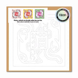 Carte à peindre chats, motif japonais Neko, a colorier, peindre ou au feutre