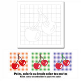 Carte créative pour débutants au motif cerises et ses propositions de couleurs