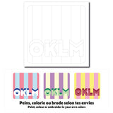 Exemple de colorations pour la carte créative Fukuri OKLM, elle peut se colorier, broder ou peindre