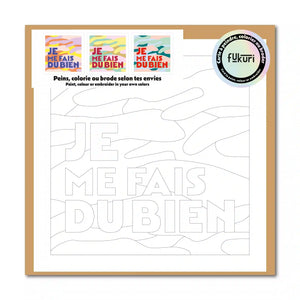 Carte à peindre au motif camouflage et slogan Je me fais du bien