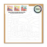 Carte à peindre au motif camouflage et slogan Je me fais du bien