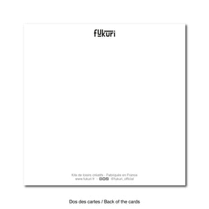 Dos des cartes de Peinture au numéro des kits Fukuri