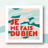 Illustration du kit canevas Je me fais du bien de Fukuri au motif de fond camouflage