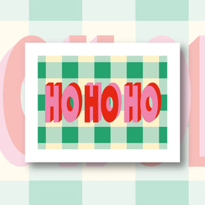 Illustration Noël du kit canevas Fukuri HoHoHo le slogan du Père Noël