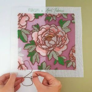 Réalisation du kit canevas fukuri x Avril fabrics au motif Tomi