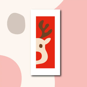 Illustration du kit canevas Marque-page Renne de Noël 