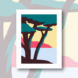 Illustration du kit canevas sous les pins de fukuri