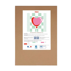Packaging du kit canevas ballon coeur sans fils