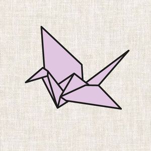 Illustration du kit de broderie Grue origami à faire à la main