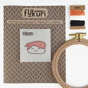 Contenu du kit broderie complet sushi crevette