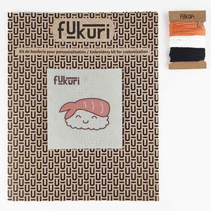Contenu du kit de broderie sushi crevette sans cercle à broder