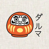 Illustration du kit broderie Daruma d'inspiration Japonaise