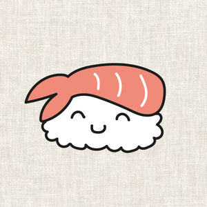 Illustration du motif du kit de broderie Sushi crevette sur le thème du japon