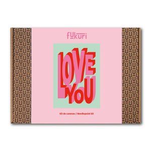 Packaging du kit Canevas moderne Fukuri love You pour la saint valentine ou juste pour dire je t'aime