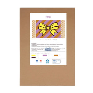 Kit de canevas moderne sans fils pour débutants avec motif nœud jaune – pour choisir ses fils