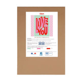 Packaging du kit canevas moderne Love You de Fukuri, version sans fils.