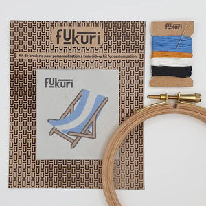 Contenu du kit broderie complet chaise longue de Fukuri