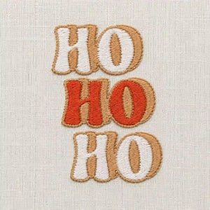 Simulation de réalisation du kit broderie Hohoho Noël