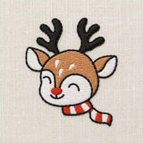 Simulation de broderie main du kit broderie Renne de Noël Fukuri