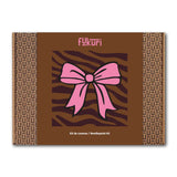 Canevas moderne motif animalier zèbre et nœud rose éclatant, boite cadeau DIY