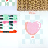 Matériel du kit canevas ballon coeur Fukuri