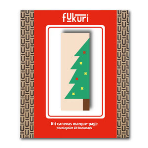 Emballage du kit de canevas marque-page au motif de sapin de Noël