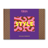 Packaging du kit Canevas moderne et minimaliste Stylé, motif vibrant et joyeux, kit complet pour broderie facile.
