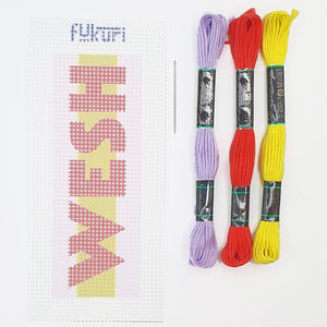 Kit canevas marque-pages matériel fils coton, toile coton et aiguille bout rond