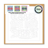 Carte créative fukuri et son enveloppe kraft à peindre ou colorier