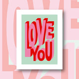 Illustration Love you pour le canevas fukuri