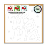 Carte créative à colorier, peindre ou broder et enveloppe kraft, le motif de la carte est Ho Ho Ho à offrir à Noël