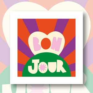 Illustration de Lulu La Nantaise pour Fukuri pour le kit canevas Bonjour