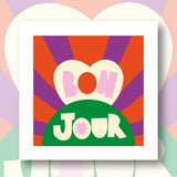 Illustration de Lulu La Nantaise pour Fukuri pour le kit canevas Bonjour