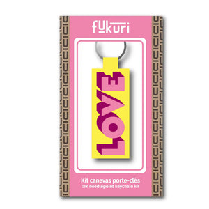 Packaging du kit de canevas porte-clés Love You
