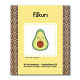 Packaging du kit broderie avocat de Fukuri